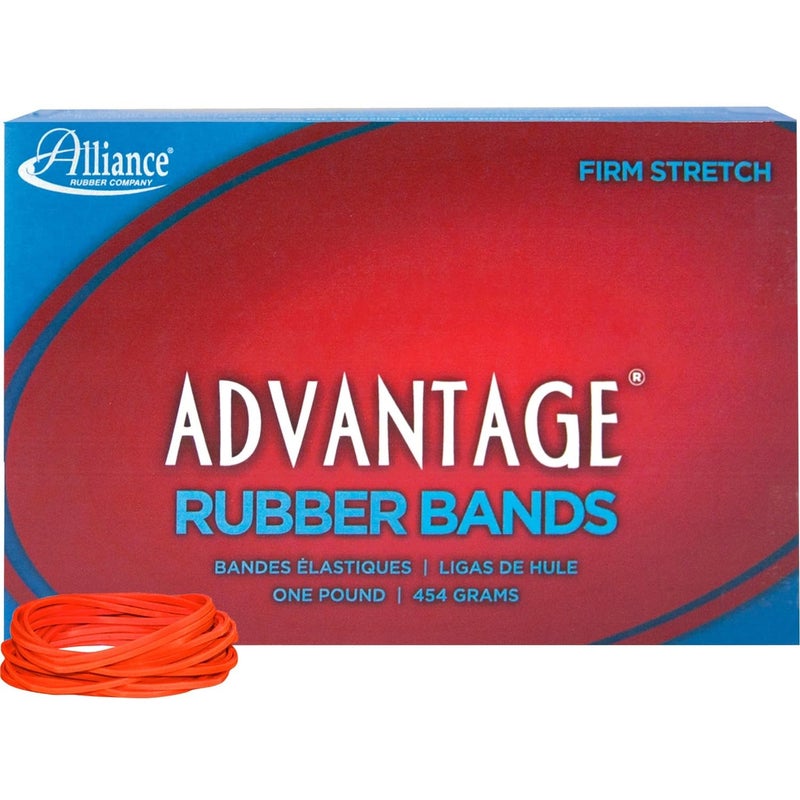 Alliance Rubber 96165 Advantage Rubber Bands Size #16, 1 lb Box Contains Approx. 1800 Bands (2 1/2" x 1/16", Red) - Image 1